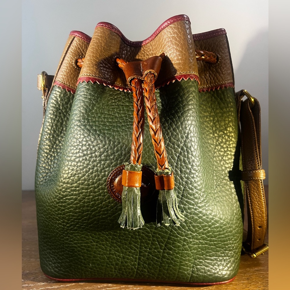 Dooney & Bourke Vintage 1990s Teton Pebbled Leather Drawstring